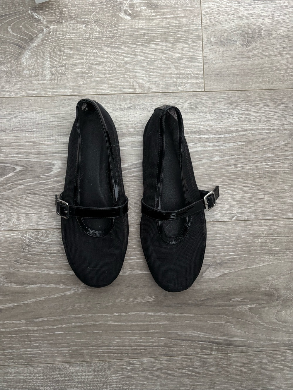 OAK + FORT Black Mary Jane Flats with Buckle Strap